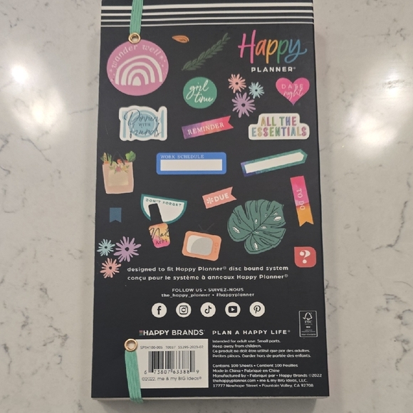 Happy Planner Sticker Book - 2172 Pieces Mint Elastic Band & Black Cover - Picture 2 of 2